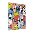 thumbnail image 1 of Sikiie Funny Cats Print Canvas Decorative Hanging Painting, Anti-shrinkage Hanging Frame, Suitable for Home, Office Wall Decorations, 1 of 6