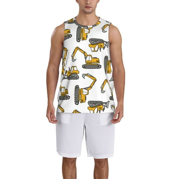 Sikiie Funny Excavator Basketball Jersey Reversible Men's Mesh Athletic Sports Shirts Training Practice S-4XLLarge