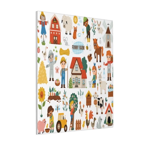 Sikiie Funny Farmers Print Canvas Decorative Hanging Painting, Anti-shrinkage Hanging Frame, Suitable for Home, Office Wall Decorations