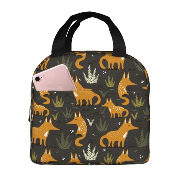 Sikiie Funny Fox by the Field Lunch Bag for Women & Men Adult Insulated Lunch Box, Food Lunch Containers Lunch Tote Bags for Work, Travel, Outdoor