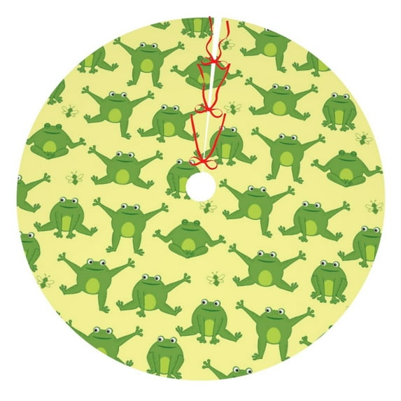 Sikiie Funny Frogs 30-48 inches {designName} Print Christmas Tree Skirt Snowman Xmas Tree Skirt with Edge Christmas Decorations for Holiday Party30"
