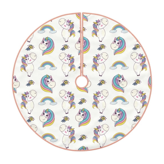 Sikiie Funny Kawaii Unicorns Dancing Christmas Tree Skirt, Christmas Tree Decorations, Christmas Decor, Tree Mat Decoration(30-48IN)-36"