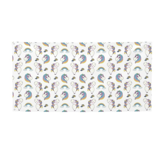 Sikiie Funny Kawaii Unicorns Dancing Custom Banners and Signs Customize Outdoor, Personalized Banner with Logo Text for Party Birthday, Customized Banner Decoration-Medium