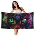 thumbnail image 1 of Sikiie Futuristic Cat Warrior Beach Towel for Women Men, Pool Bath Beach Camping Beach Towel Adult Blanket for Travel Swim 27.5"x 55", 1 of 6