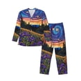 thumbnail image 1 of Sikiie Galactic Night Over Meadow Mens Pajama Set, Soft Warm Long Sleeve Sleepwear, Cozy Button-Down Pjs for Men-XX-Large, 1 of 7