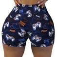 thumbnail image 1 of Sikiie Game Pads Print Workout Shorts Women Scrunch Butt Gym Shorts Seamless High Waist Tummy Control Yoga Biker Athletic Shorts, 1 of 5