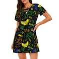 thumbnail image 1 of Sikiie Game Play Print Women's Short-sleeved Nightdress, Round Neck Pullover Nightdress Pajamas Summer Home Wear, 1 of 6
