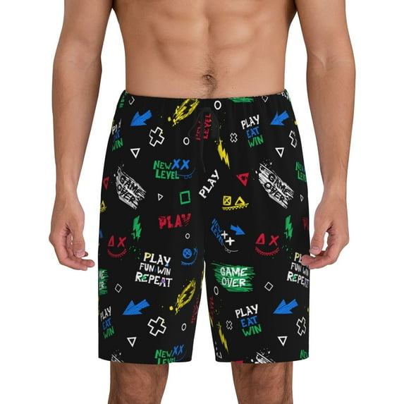 Sikiie Gamepads Mens Pajama Shorts, Lightweight Lounge Pant with Pockets Soft Sleep Pj Shorts for MenXX-Large