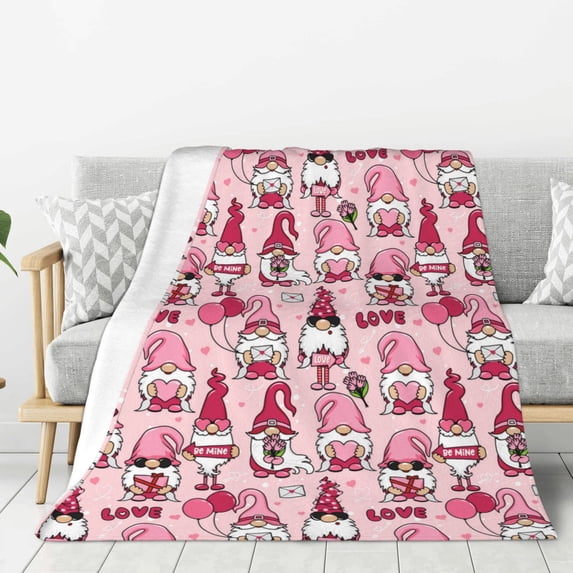 Sikiie Garden Gnomes Cozy Flannel Fleece Throw Blanket: Lightweight & Thick for All Seasons - Perfect for Women, Men, & Kids"50"x40"