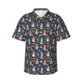 thumbnail image 1 of Sikiie Garden Gnomes Print Men's Hawaiian Shirt, Summer Beach Button Pocket Short Sleeve T-Shirt,X-Large, 1 of 7