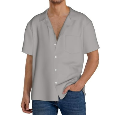 Sikiie Gary Men's Wrinkle Free Untucked Cuban Shirt Business Casual Button Down Shirts Short Sleeve ShirtSmall
