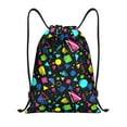thumbnail image 1 of Sikiie Geometric 1980s Styled Drawstring Backpack Drawstring Bags, Draw String Back Bag for Sports, Gym, Travel, Swimming, Beach-Medium, 1 of 6