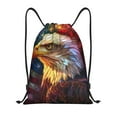thumbnail image 1 of Sikiie Geometric American Bald Eagle Drawstring Backpack Drawstring Bags, Draw String Back Bag for Sports, Gym, Travel, Swimming, Beach-Small, 1 of 6