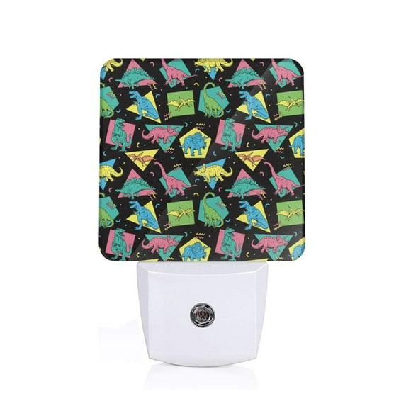 Sikiie Geometric Dinosaur Led Night Light, Warm White,Cool White Lights for Bathroom,Hallway,Bedroom, Kids Room-EU