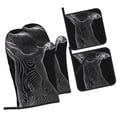 thumbnail image 1 of Sikiie Geometric Lines Dog Art Oven Mitts and Pot Holders, Silicone Oven Gloves, Heat Resistant Oven Mitts 4Pcs Set, 1 of 6