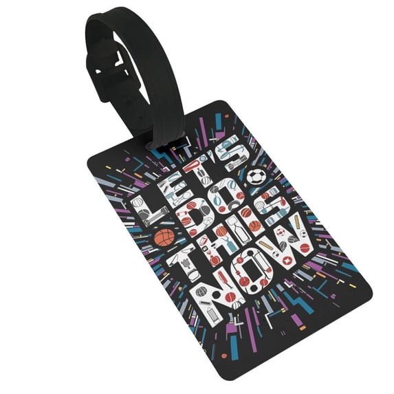 Sikiie Geometric Sports Energetic Burst Luggage Tags Privacy Cover ID Label Suitcase Tags Identifiers For School Bags,Suitcases