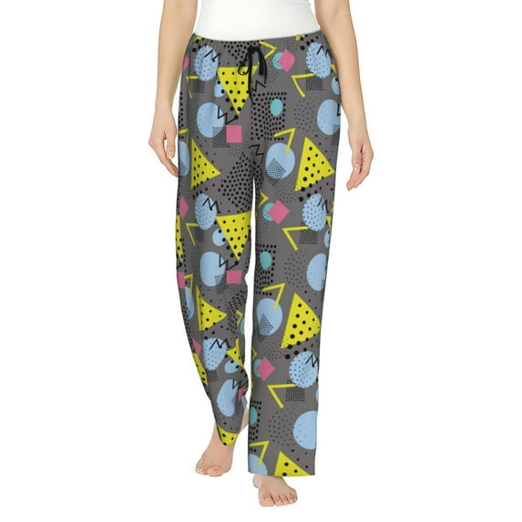 Sikiie Geometric Women’s Ultra-Soft Comfy Lounge Pants Sleepwear Comfy Lounge Pants Drawstring Sleep Bottoms with PocketsLarge