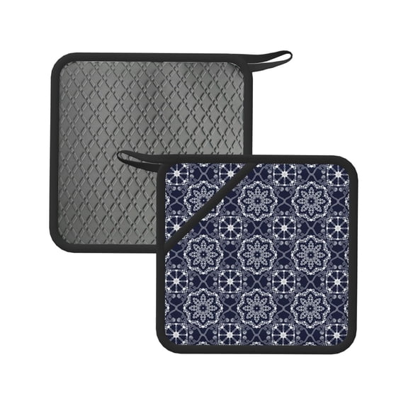 Sikiie Geometry Flower Pot Holders Kitchen Insulation Mats Heat Resistant Pot-Holder Oven Anti-Scald Pads for Cooking Baking, 7.1*7.1inch