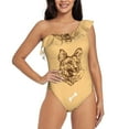 thumbnail image 1 of Sikiie German Shepherd Dog Print Women One Piece Swimsuits Tummy Control One Shoulder Bathing Suits Ruffle Swimwear, From S to XXL-Medium, 1 of 6