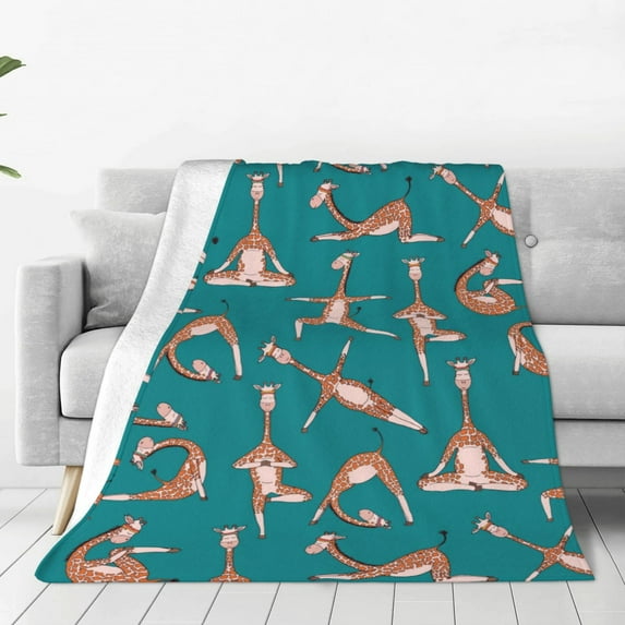 Sikiie Giraffes Doing Various Yoga Ultra-Soft Micro flannel Blanket Luxury All Seasons Warm Blanket for Bedding Sofa and Travel (4 sizes)-50"x40"