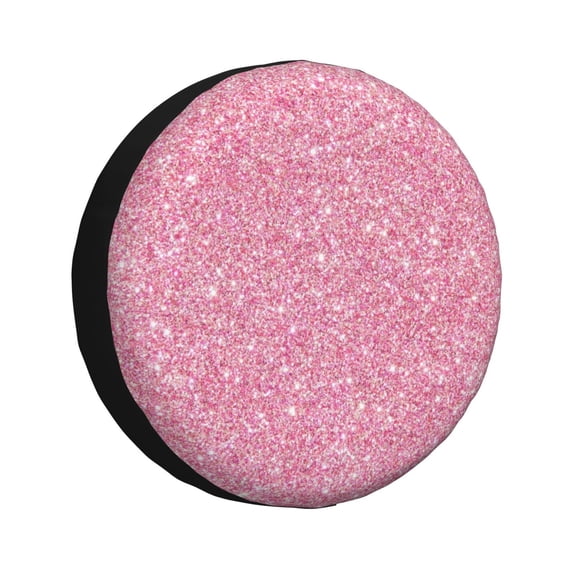 Sikiie Glitter Pink PVC Leather Spare Tire Wheel Cover Spare Tire Cover, for Car Truck SUV Camper Trailer Universal Fit(14-17in)-15 inch