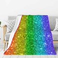 thumbnail image 1 of Sikiie Glitter Rainbow Cozy Flannel Fleece Throw Blanket: Lightweight & Thick for All Seasons - Perfect for Women, Men, & Kids"40"x30", 1 of 6