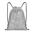 thumbnail image 1 of Sikiie GlitterSilver Drawstring Backpack Drawstring Bags, Draw String Back Bag for Sports, Gym, Travel, Swimming, Beach-Small, 1 of 6