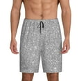 thumbnail image 1 of Sikiie GlitterSilver Mens Pajama Shorts, Lightweight Lounge Pant with Pockets Soft Sleep Pj Shorts for MenXX-Large, 1 of 6