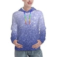 thumbnail image 1 of Sikiie Glittering Blue Purple Women's Casual Hoodies Long Sleeve Lightweight Pullover Tops Loose Sweatshirt-XX-Large, 1 of 7