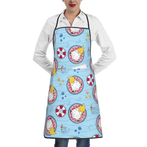 Sikiie Gnome On A Watermelon Mattress In The Pool Aprons for Kitchen Cooking Aprons, Chef Apron for Men Women Chef