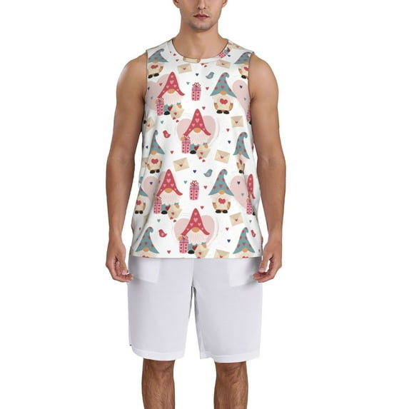 Sikiie Gnome With Love Letter Basketball Jersey Reversible Men's Mesh Athletic Sports Shirts Training Practice S-4XLX-Large