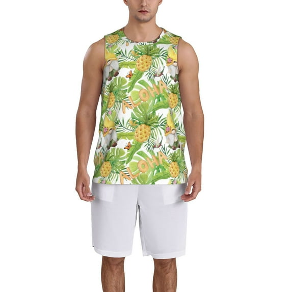 Sikiie Gnome and Pineapple Basketball Jersey Reversible Men's Mesh Athletic Sports Shirts Training Practice S-4XLLarge