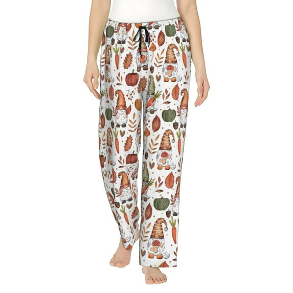 Sikiie Gnomes And Autumn Leaves Women’s Lounge Pants, Lounge Pants Sleep Bottoms, Lounge for Women, Womens Pajama Pants -XX-Large