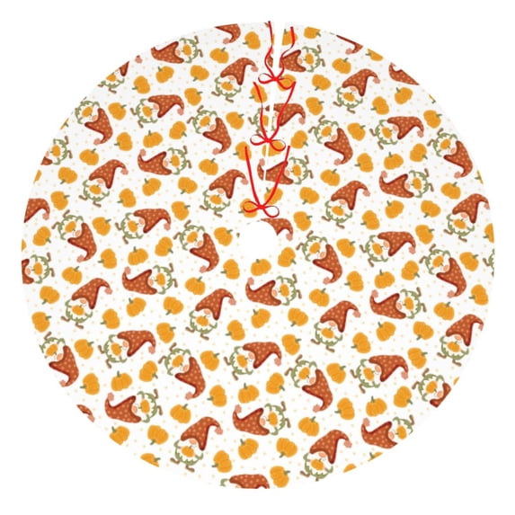 Sikiie Gnomes Autumn 30-48 inches {designName} Print Christmas Tree Skirt Snowman Xmas Tree Skirt with Edge Christmas Decorations for Holiday Party-30"