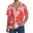 thumbnail image 1 of Sikiie Gnomes Hold The Letters LOVE Men's Wrinkle Free Untucked Cuban Shirt Business Casual Button Down Shirts Short Sleeve ShirtX-Large, 1 of 5