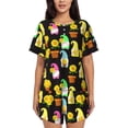 thumbnail image 1 of Sikiie Gnomes With Sunflowers Womens Pajama Sets Short Sleeve Top With Pants Sleepwear 2 Piece Lounge SetLarge, 1 of 6