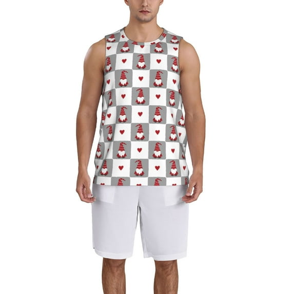 Sikiie Gnomes and Hearts Basketball Jersey Reversible Men's Mesh Athletic Sports Shirts Training Practice S-4XLXX-Large