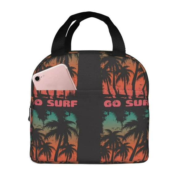 Sikiie Go Surfer Lunch Bag for Women & Men Adult Insulated Lunch Box, Food Lunch Containers Lunch Tote Bags for Work, Travel, Outdoor