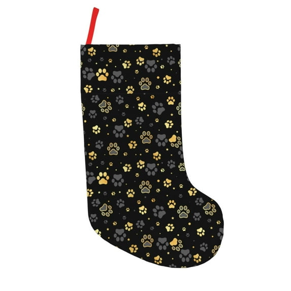 Sikiie Gold Dog Paw Christmas Stockings,18 Inches Christmas Stockings Xmas Hanging Stockings for Family Christmas Decorations & Gifts