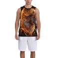 thumbnail image 1 of Sikiie Gold Flame Pattern Wolf Basketball Jersey Reversible Men's Mesh Athletic Sports Shirts Training Practice S-4XL3X-Large, 1 of 6