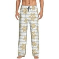 thumbnail image 1 of Sikiie Gold Snowflake Pajama Pants Men, PJ Bottoms, Sleep & Lounge Pants-Large, 1 of 6
