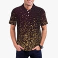 thumbnail image 1 of Sikiie Gold sparklin Print Men's Short-sleeved POLO Shirts, Button-down Shirts and T-shirts are Suitable for Vacation, Leisure and Business-X-Large, 1 of 6