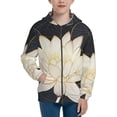 thumbnail image 1 of Sikiie Golden Lotus Zip Up Hoodie Teenage, hoodies for Teenage, Zipper Sweatshirt Jacket for Daily, Traveling-Medium, 1 of 6