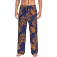 thumbnail image 1 of Sikiie Golden Maple on Navy Blue Pajama Pants Men, PJ Bottoms, Sleep & Lounge Pants-Small, 1 of 6