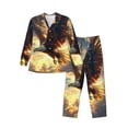 thumbnail image 1 of Sikiie Golden Sky Bald Eagle Mens Pajama Set, Soft Warm Long Sleeve Sleepwear, Cozy Button-Down Pjs for Men-Small, 1 of 7