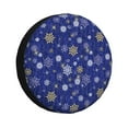 thumbnail image 1 of Sikiie Golden Snowflakes Royal Blue PVC Leather Spare Tire Wheel Cover Spare Tire Cover, for Car Truck SUV Camper Trailer Universal Fit(14-17in)-15 inch, 1 of 6