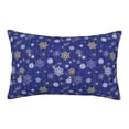 thumbnail image 1 of Sikiie Golden Snowflakes Royal Blue Print Plush Pillow Cover, Wrinkle-proof and Stain-resistant Pillow Protector without Pillow Core, Home Decoration-14"x20", 1 of 6