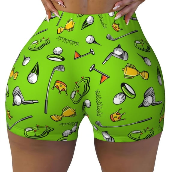 Sikiie Golf Sport Club Print Workout Shorts Women Scrunch Butt Gym Shorts Seamless High Waist Tummy Control Yoga Biker Athletic Shorts
