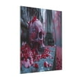 thumbnail image 1 of Sikiie Gothic Red Skull Cemetery Print Canvas Decorative Hanging Painting, Anti-shrinkage Hanging Frame, Suitable for Home, Office Wall Decorations, 1 of 6