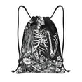 thumbnail image 1 of Sikiie Gothic Skull Floral Art Drawstring Backpack Drawstring Bags, Draw String Back Bag for Sports, Gym, Travel, Swimming, Beach-Medium, 1 of 6